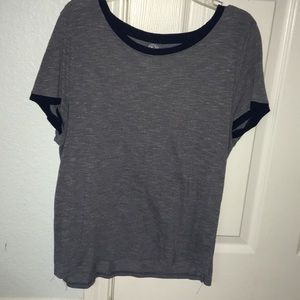 So Gray Tee With Black Trimming